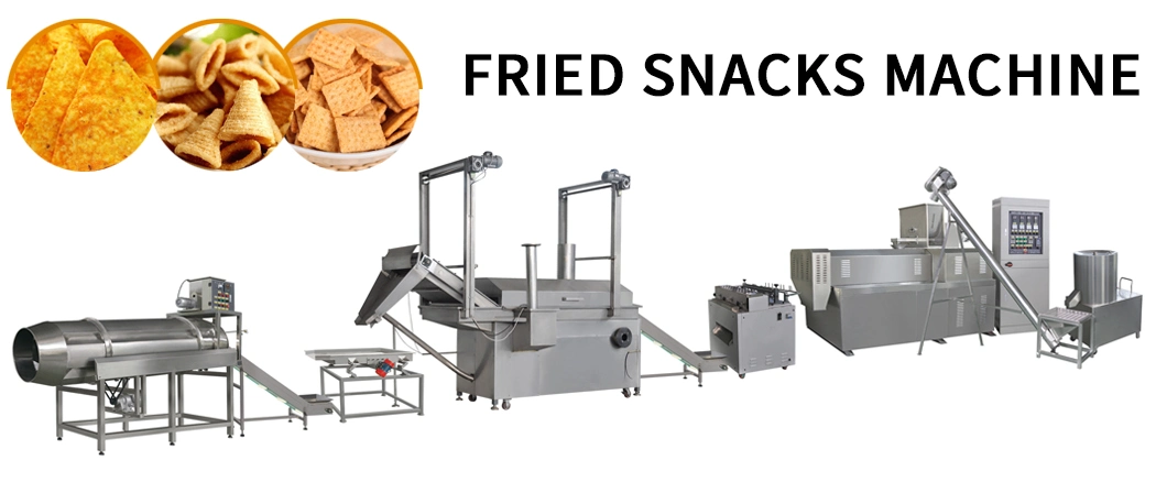 CE Approved Fully Automatic Fried Bugles Pellets Snack Food Processing Equipemnt Machine Production Line