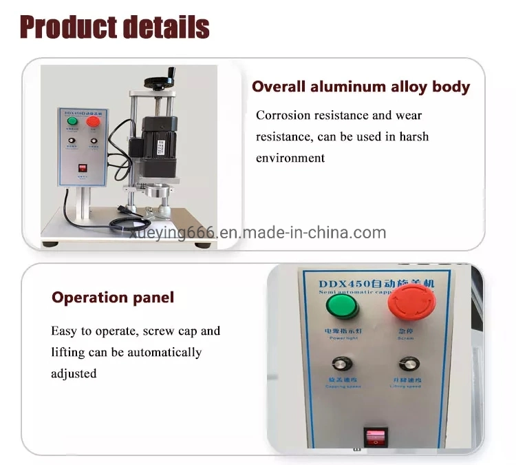 Processing Line Semi Automatic Glass Jar Plastic Beer Bottle Lock Screw Capping Machine Glass Bottle Oral Locking Machine Cap Pet Bottle Capping