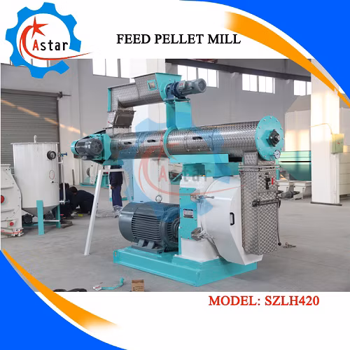 1-20T/H ステンレス鋼鶏牛豚魚家禽飼料ペレット製造機魚食品加工ライン